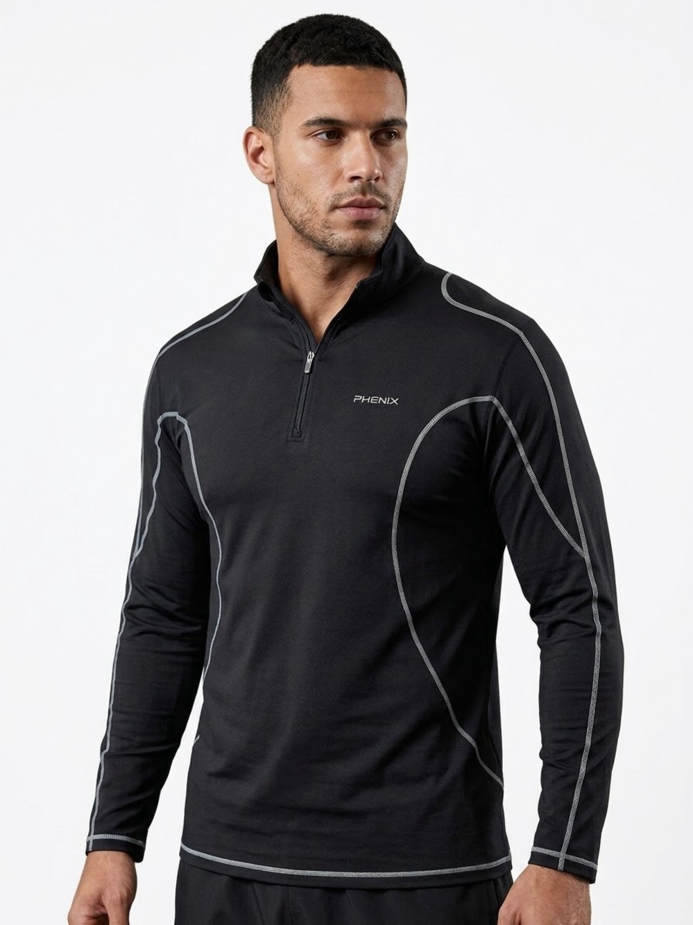 PHENIX Men's 1/4 Zip Ski Top Baselayer Shirt XXL 2XL Black
